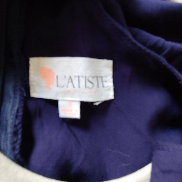 L'atiste Navy Blue Sleeveless Dress Small Lined Mini - Picture 8 of 10